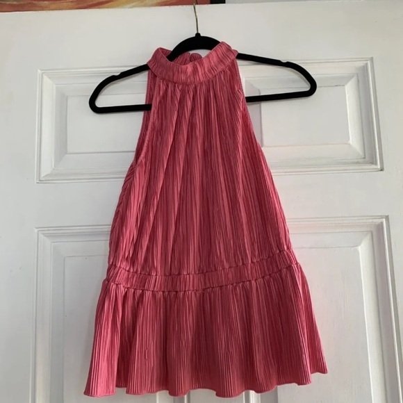 7th Avenue‎ Design Studio Sleeveless Pleated  Top Medium New York & Company Pink - Picture 1 of 6